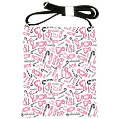 Candy Pink Black-cute Sweat Shoulder Sling Bag