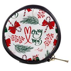 Merry Xmas Seamless Christmas Pattern Mini Makeup Bag by danenraven