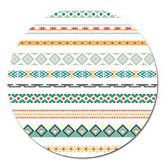 Pattern Colored Line Watercolor Painting Blue Color Splash Magnet 5  (round) by danenraven