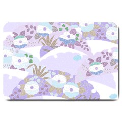 Purple Japanese Pattern Texture Violet Textile Large Doormat  by danenraven