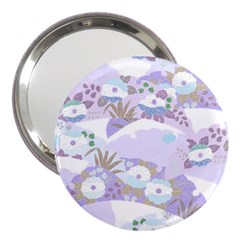 Purple Japanese Pattern Texture Violet Textile 3  Handbag Mirrors