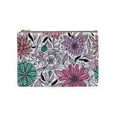 National Wind Flower Knitting Pattern Flower Symmetry Cosmetic Bag (medium) by danenraven