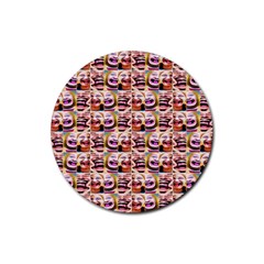 Funny Monsters Teens Collage Rubber Coaster (round) by dflcprintsclothing