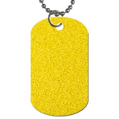 Bright Yellow Crunchy Sprinkles Dog Tag (two Sides) by nateshop