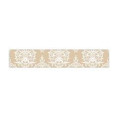Clean Brown And White Ornament Damask Vintage Flano Scarf (mini)