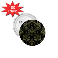 Black And Green Ornament Damask Vintage 1 75  Buttons (100 Pack)  by ConteMonfrey