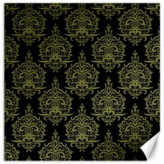 Black And Green Ornament Damask Vintage Canvas 12  X 12  by ConteMonfrey