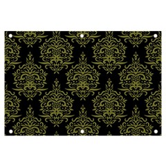 Black And Green Ornament Damask Vintage Banner And Sign 6  X 4  by ConteMonfrey