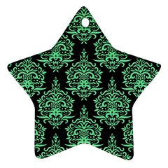 Black And Neon Ornament Damask Vintage Star Ornament (two Sides) by ConteMonfrey