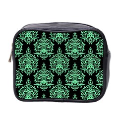 Black And Neon Ornament Damask Vintage Mini Toiletries Bag (two Sides) by ConteMonfrey