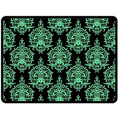 Black And Neon Ornament Damask Vintage Double Sided Fleece Blanket (large)  by ConteMonfrey