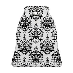 Black And White Ornament Damask Vintage Bell Ornament (two Sides)