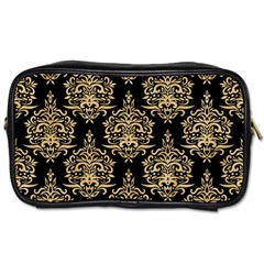 Black And Cream Ornament Damask Vintage Toiletries Bag (one Side) by ConteMonfrey