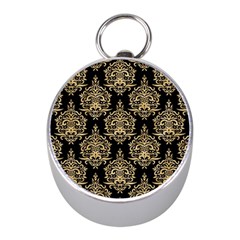 Black And Cream Ornament Damask Vintage Mini Silver Compasses