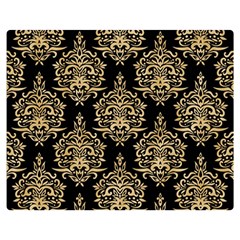 Black And Cream Ornament Damask Vintage Double Sided Flano Blanket (medium)  by ConteMonfrey