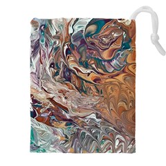 Abstract Ammonite I Drawstring Pouch (4xl) by kaleidomarblingart