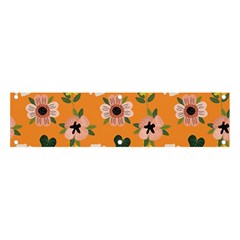 Flower White Pattern Floral Banner And Sign 4  X 1  by Wegoenart