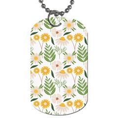 Flower White Pattern Floral Nature Dog Tag (two Sides) by Wegoenart
