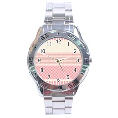 Background Pink Beige Decorative Stainless Steel Analogue Watch