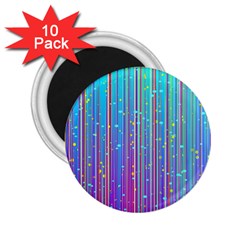 Blue Magenta Speckles Line 2 25  Magnets (10 Pack)  by Wegoenart