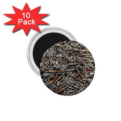 Screws Scrap Metal Rusted Screw Art 1 75  Magnets (10 Pack)  by Wegoenart