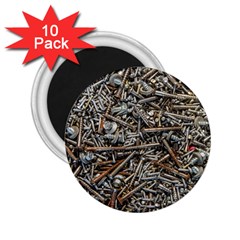 Screws Scrap Metal Rusted Screw Art 2 25  Magnets (10 Pack)  by Wegoenart