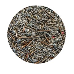 Screws Scrap Metal Rusted Screw Art Mini Round Pill Box (pack Of 5) by Wegoenart