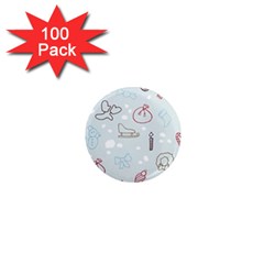 Winter Pattern Background Element 1  Mini Magnets (100 Pack) 
