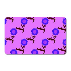 Illustration Flower Floral Design Pattern Magnet (rectangular)