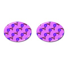 Illustration Flower Floral Design Pattern Cufflinks (oval) by Ravend