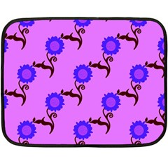 Illustration Flower Floral Design Pattern Double Sided Fleece Blanket (mini) 