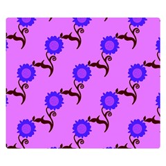 Illustration Flower Floral Design Pattern Double Sided Flano Blanket (small) 