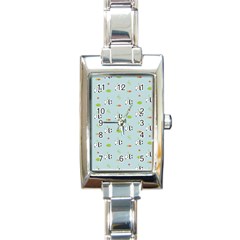 Background Pattern Panda Bamboo Rectangle Italian Charm Watch by Ravend