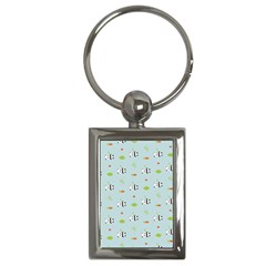 Background Pattern Panda Bamboo Key Chain (rectangle)