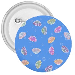 Seashell Clam Pattern Art Design 3  Buttons