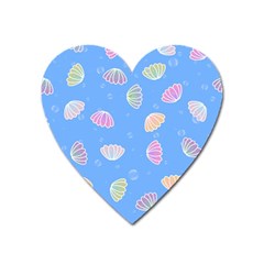 Seashell Clam Pattern Art Design Heart Magnet