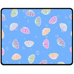 Seashell Clam Pattern Art Design Double Sided Fleece Blanket (medium) 