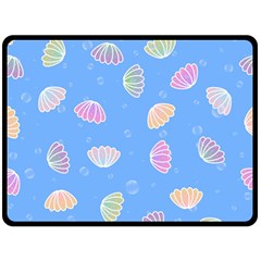 Seashell Clam Pattern Art Design Double Sided Fleece Blanket (large) 