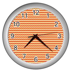 Pattern Zig Zag Stripe Geometric Wall Clock (silver)