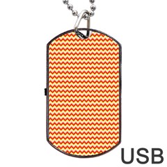 Pattern Zig Zag Stripe Geometric Dog Tag Usb Flash (one Side) by Ravend