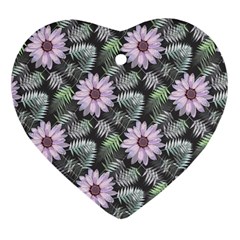 Flower Petal Spring Watercolor Heart Ornament (two Sides)