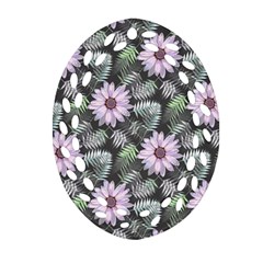 Flower Petal Spring Watercolor Oval Filigree Ornament (two Sides)