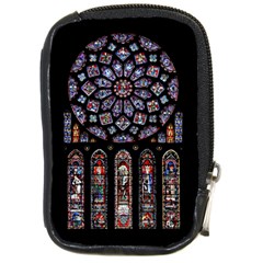 Chartres Cathedral Notre Dame De Paris Amiens Cath Stained Glass Compact Camera Leather Case by Wegoenart