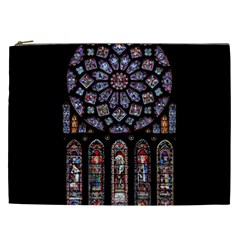 Chartres Cathedral Notre Dame De Paris Amiens Cath Stained Glass Cosmetic Bag (xxl) by Wegoenart