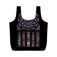 Chartres Cathedral Notre Dame De Paris Amiens Cath Stained Glass Full Print Recycle Bag (m) by Wegoenart