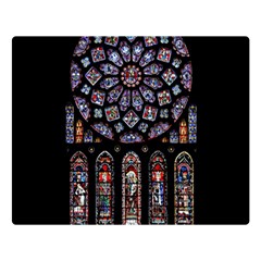 Chartres Cathedral Notre Dame De Paris Amiens Cath Stained Glass Double Sided Flano Blanket (large)  by Wegoenart