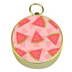 Background Watermelon Pattern Fruit Gold Compasses by Wegoenart