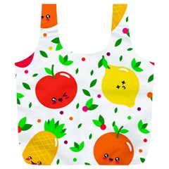 Pattern Fruit Fruits Orange Green Full Print Recycle Bag (xl) by Wegoenart