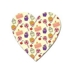 Cupcake Pattern Lollipop Heart Magnet by Wegoenart