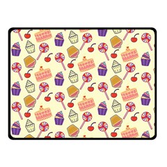 Cupcake Pattern Lollipop Double Sided Fleece Blanket (small)  by Wegoenart